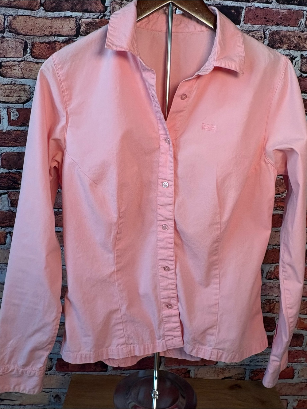 Helly Hansen Pink Tone Button-Front 100% Cotton Long Sleeve Shirt Medium